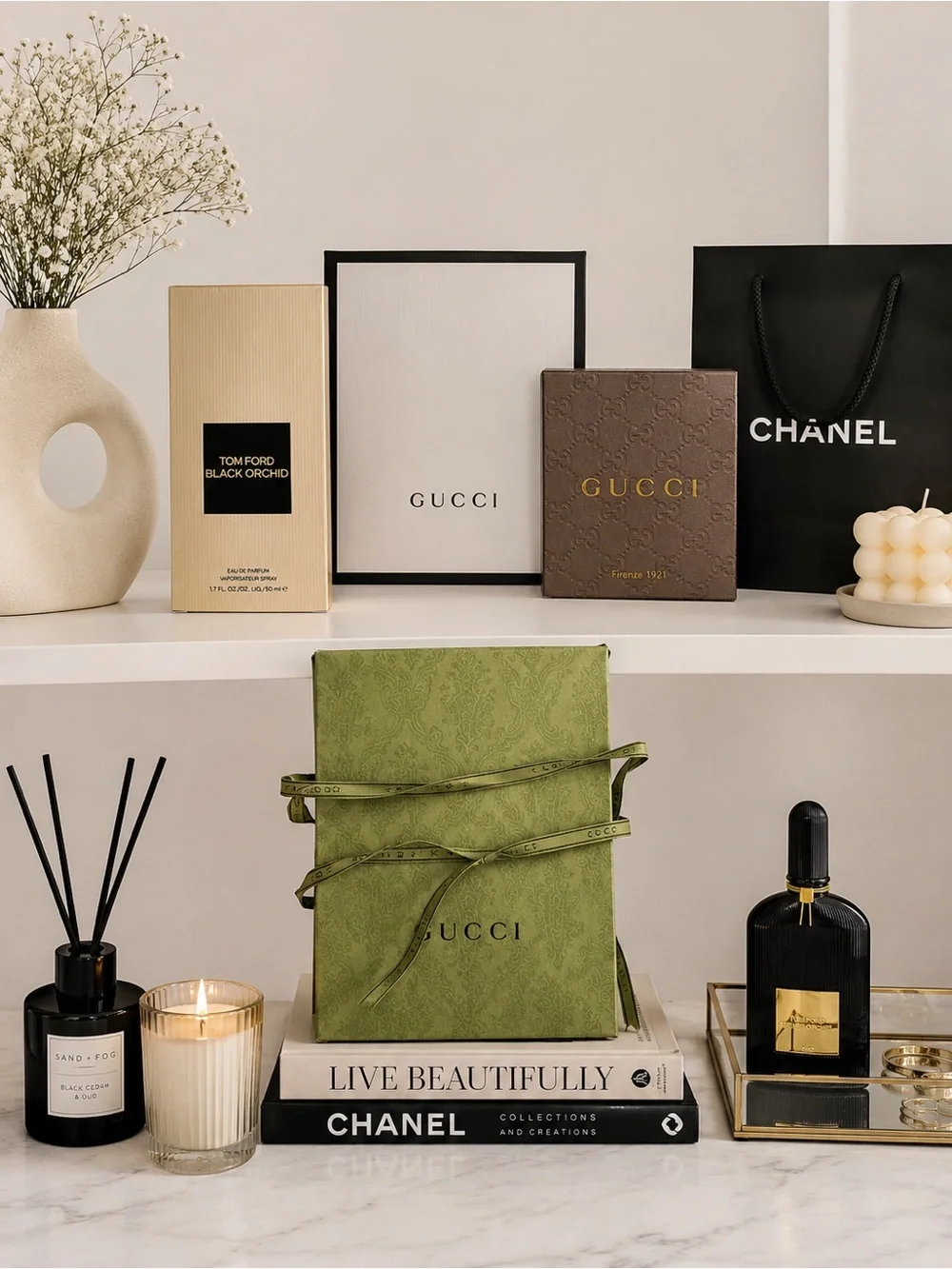 Gucci Green Gift Box with Branded Ribbon